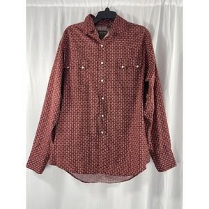 Roper Men's Western Arrow Print Snap Long Sleeve Shirt Large